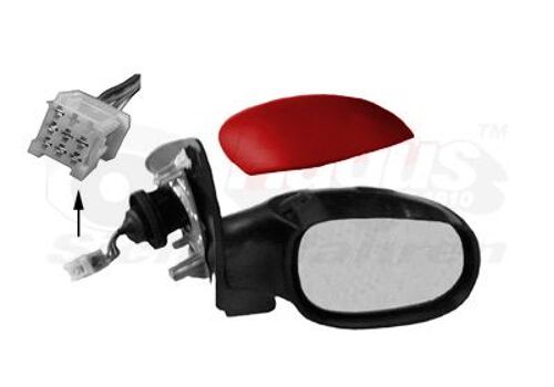 Retroviseur Electrique Droit Rouge Pour Peugeot 206 - 2/09