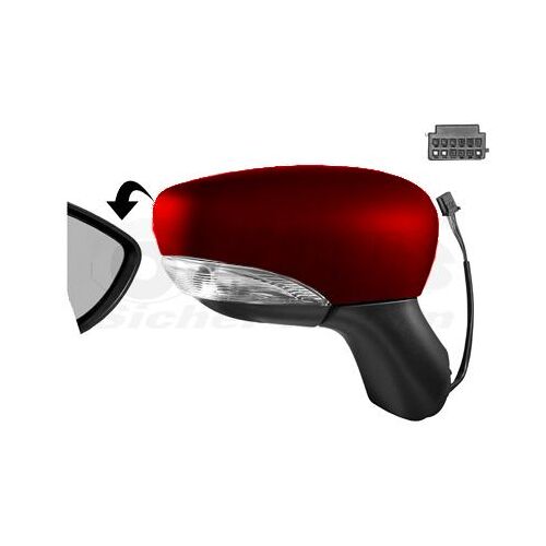 Retroviseur Electrique Droit Rouge Pour Renault Clio Iv 11/12 -