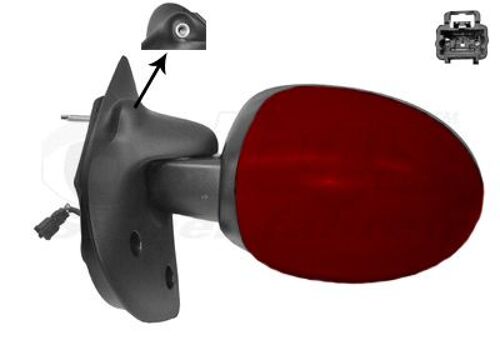 Retroviseur Electrique Gauche Rouge Pour Renault Twingo 92 - 07
