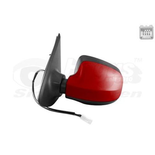 Retroviseur Electrique Gauche Rouge Pour Dacia Logan 10/12 - 16