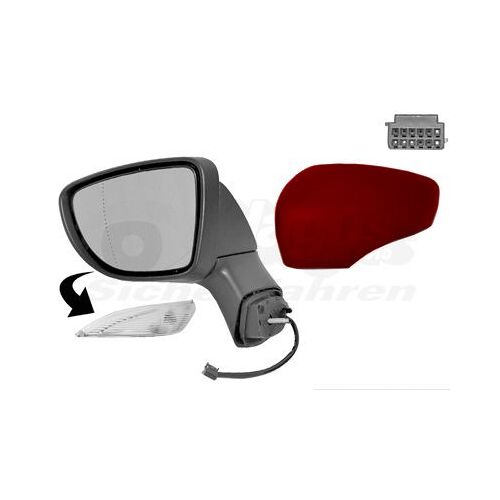 Retroviseur Electrique Gauche Rouge Pour Renault Captur 05/13 -