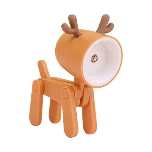 Cute Pet Night Light Decorative Ornament Gift Portable Mini Phone Holder Creative Led Desk Lamp-Deer-Orange