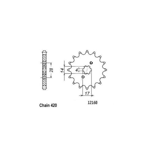 Pignon De Sortie De Boite Esjot Pour Moto Derbi 50 Gpr R 2002 À 2003 14 Dents Pas 420