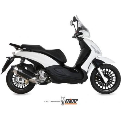 Ligne Complète Mivv Urban Inox/Silencieux Inox/Casquette Abs Noire Piaggio Beverly 125