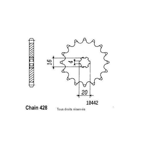 Pignon De Sortie De Boite Sifam Pour Moto Yamaha 125 Ty 1980 À 1990
