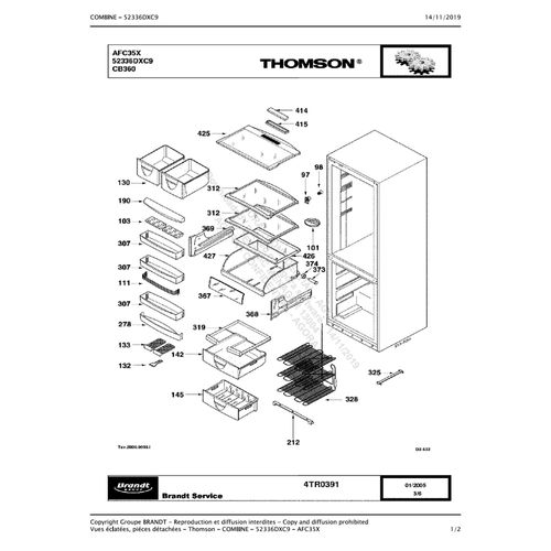 TIROIR INF CONGELATEUR 43X6378 43X6779