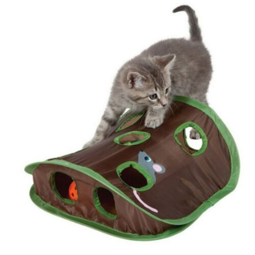 Souris De Jeu Intelligente Pour Animaux De Compagnie, Tente Cloche Avec 9 Trous, Tunnel De Jeu Pliable, Jouets De Chasse Pour Garder Les Chatons Actifs