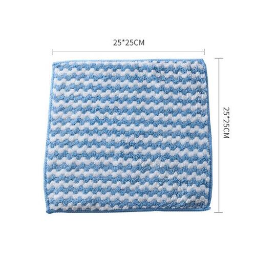Chiffon de nettoyage multifonction en microfibre, serviette de nettoyage de la vaisselle à la maison, lingettes absorbantes à rayures, fournitures de cuisine