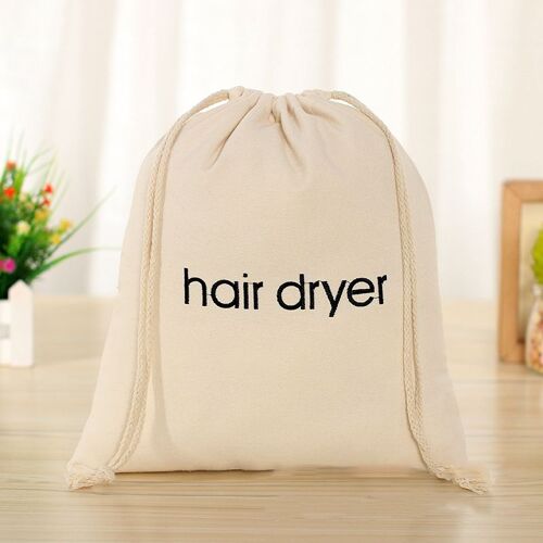 Sac en tissu pour sèche-cheveux, diffuseur de cheveux, housse de fermeture à cordon, sac de rangement en toile, sac anti-poussière à cordon