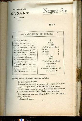 Guide Du Garagiste Kervoline 1928 : Nagant Six 15 Cv - Automobiles Nagant À Liège.