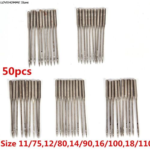 Aiguilles 11/75,12/80,14/90,16/100,18/110 Pour Machine À Coudre Domestique, Accessoires De Couture, Diy, Vente En Gros, 50 Pièces/Lot
