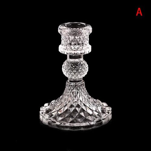 Bougeoir vintage en verre transparent ci-après, porte-bougie pour la maison, décorations de mariage, table romantique, élastiques ci-après, 1 pièce