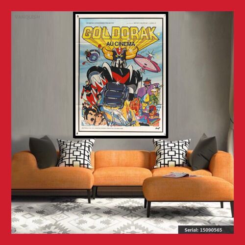 Repro Rare Affiche Goldorak Au Cinema 1979 Vintage Toile En Coton Poster Figurine Actarus