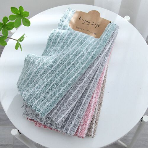 Serviette carrée en velours corail, 4 pièces, 30x30cm, géométrique, serviette douce absorbante, chiffon de nettoyage de cuisine domestique, tampon à récurer pour la vaisselle