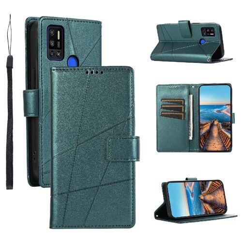 Flip Étui Pour Tecno Spark 6 Air Bicelle Amortissant Les Chocs Trois Fentes Pour Cartes Antichoc - Vert