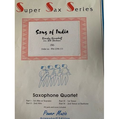 Rimsky Korsakoff Song Of India Arrangement Charleson Saxophone Quartet