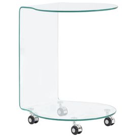 Table Basse 45 X 40 X 58 Cm Verre Trempé