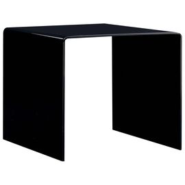 Table Basse Noir 50 X 50 X 45 Cm Verre Trempé