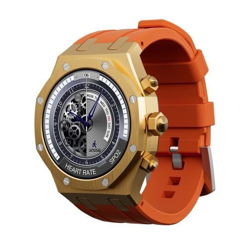 Montre Intelligente Sport Ip67 Ws-18 1,43 Pouces - Or + Orange