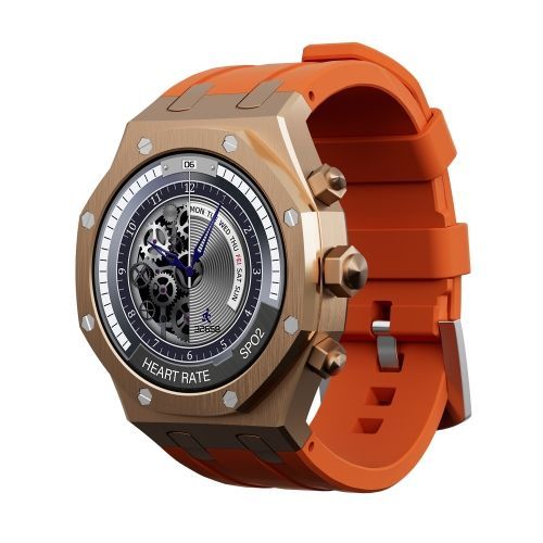 Montre Intelligente Sport Ip67 Ws-18 1,43 Pouces - Or Rose + Orange