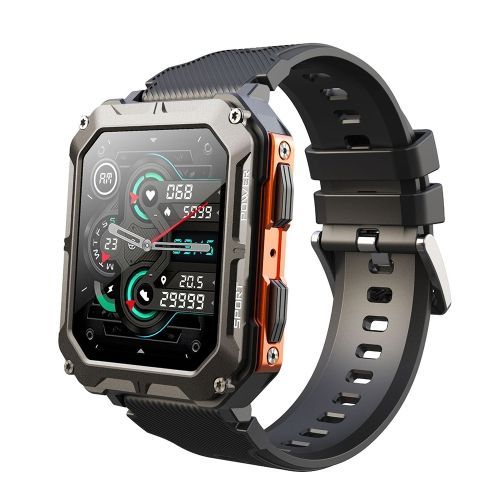 C20 Pro 1,83 Pouce Ip68 Étanche Appel Bluetooth Montre De Sport Intelligente À Trois Preuves - Orange