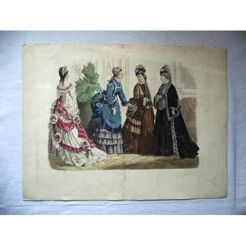 Lithographie La Mode De Paris L'illustrateur Des Dames Paris Dimensions 36x26,5cm.