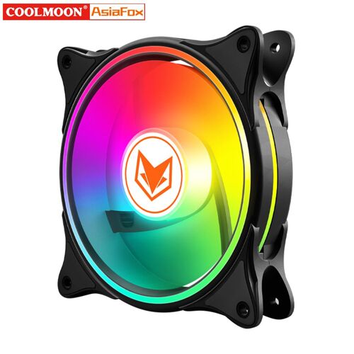 COOLMOON ¿ ventilateur de refroidissement, 5V, 3 broches, ARGB, 12V, 4 broches, PWM, roulement hydraulique, 24 LED, accessoires