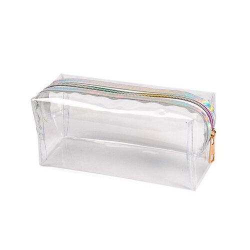 Sac cosmétique transparent au laser Trousse de toilette transparente Sac de rangement cosmétique