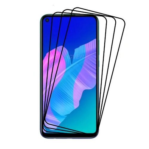 Hqselection® Lot De 3 Verre Trempé Pour Huawei P40 Lite .Film De Protection D'écran Couverture Complète Noir - Anti Rayures - Ultra Résistant Dureté 9h