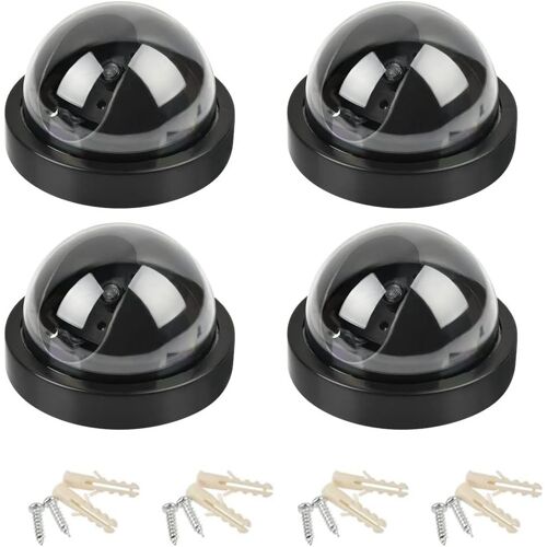 KALANKA-4PCS Camera Factice Exterieur Caméra Factice Extérieur CCTV,Fausse Camera Surveillance Exterieur Étanche Camera Fictive Extérieur avec d'Avertissement Fixé Au Mur pour Maison, Bureau