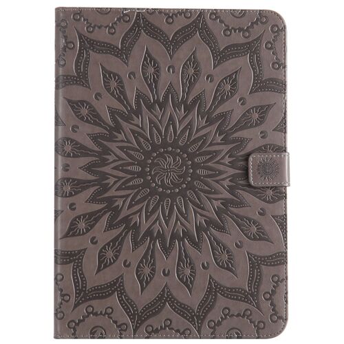 Coque Motif Flowers Relief Motif Pu Cuir Etui À Rabat Pour Samsung Galaxy Tab A 9.7 Sm-T550 - Gris