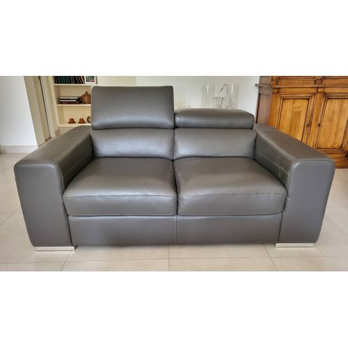 2 Canapés Cuir Gris Chateau D'ax