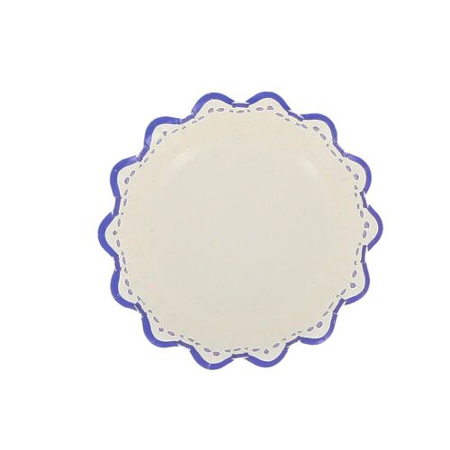 6 BOLS CARTON RAYÉ DOLCE VITA 13CM BLEU BLANC