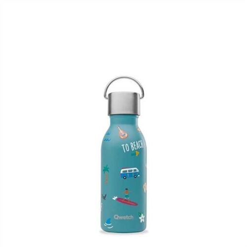 Bouteille Isotherme Qwetch Isotherme Inox Kids Honolulu Bleu 350 Ml
