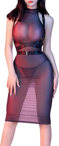 Kalanka-Bodystocking Sexy Femme Combinaison Sexy Brillant Transparent Collant Body Lingerie Sans Manches