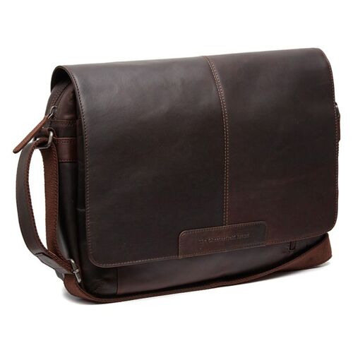 The Chesterfield Brand Sac ordinateur 15-15.6 pouces Richard Sac à bandoulière Cuir véritable Brun foncé