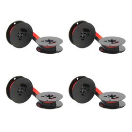 4 Pièces De Machine À Écrire Double Bobine D'encre Pièce Rechange Pour La Plupart Des Machines (Noir Et Rouge)