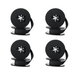 4 Pièces De Machine À Écrire Double Bobine Encre Pièce Rechange Pour La Plupart Des Machines (Noir)