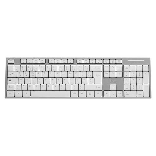T'nB Classy - Clavier - rechargeable - sans fil - 2.4 GHz, Bluetooth - AZERTY - Français - gris, blanc - boîte
