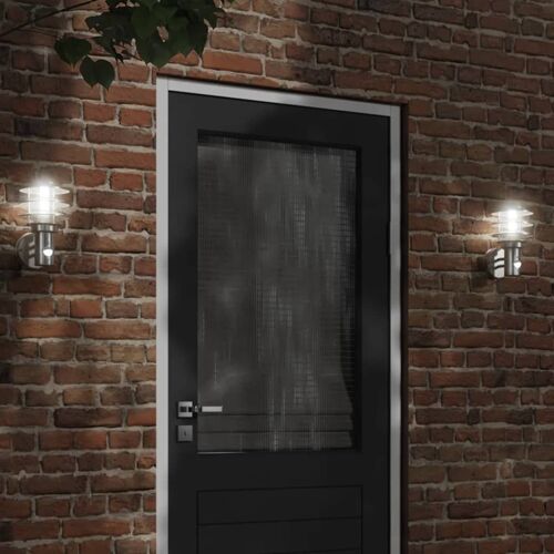 Vidaxl Appliques Murales D'extérieur Et Capteurs 2pcs Acier Inoxydable