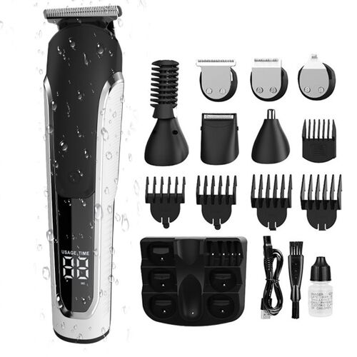 Kit De Tondeuse À Cheveux Polyvalent 5 En 1, Sans Fil, Étanche Le Noir 
