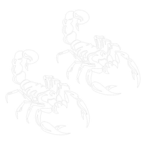 2x Autocollant De Décoration De Voiture 3d Scorpion, Autocollant En Vinyle Cool, Blanc 40cm