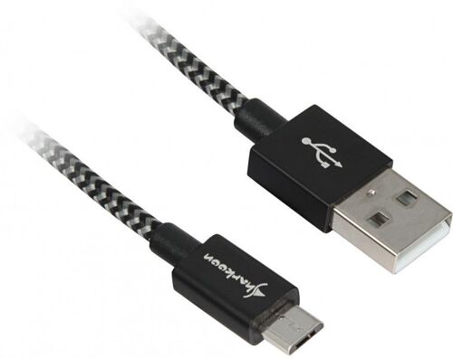 Sharkoon Usb 2.0 A-B Bk/Gy 0,5m | Alu + Braid