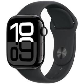 Apple Watch Series 10 (GPS) 46 mm Aluminium Noir de Jais avec Bracelet Sport Noir M/L