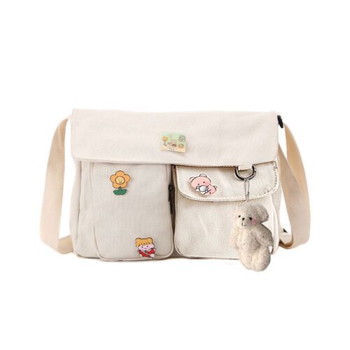 Sac à bandoulière japonais Harajuku pour femmes, sacs à main grande capacité, Badges suspendus pour le Shopping
