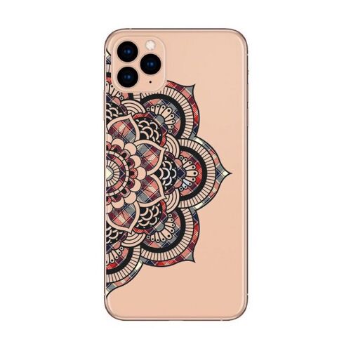 Coque iphone 11 mandala tartan rouge