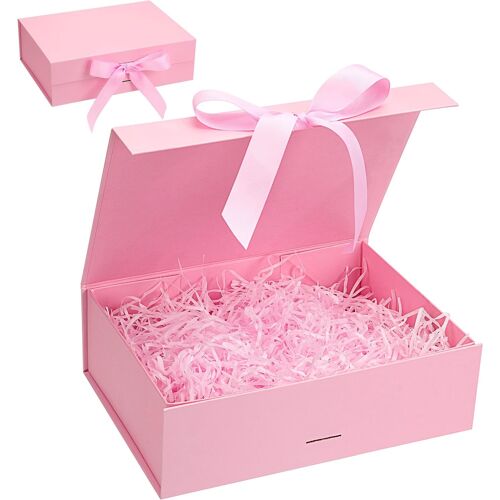 Coffret Cadeau N¿Ud Avec Couvercle - Rose, Adapté Aux Anniversaires, Mariages, Noël, Saint-Valentin, Thanksgiving