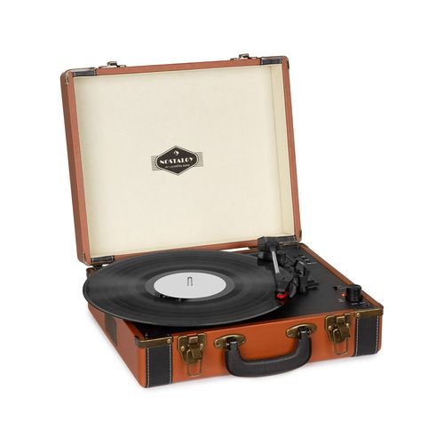auna Jerry Lee BT Platine vinyle Bluetooth USB enregistrement & lecture marron