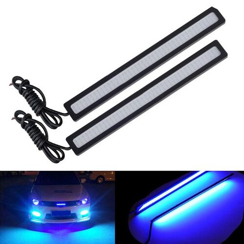 Feux De Conduite Antibrouillard Étanches, Led Cob, Drl, Bleu, Super Lumineux, Dc 12v, 17cm