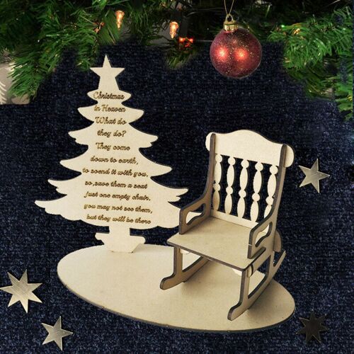 Chaise à bascule noël au paradis, décoration artisanale en bois, Base de chaise pour arbre de noël, cadeau commémoratif